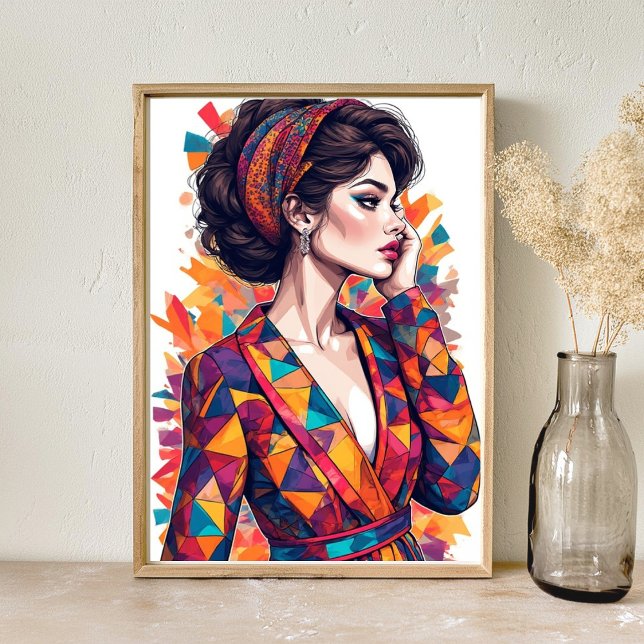 Colourful woman Art Poster (Creator Uploaded)