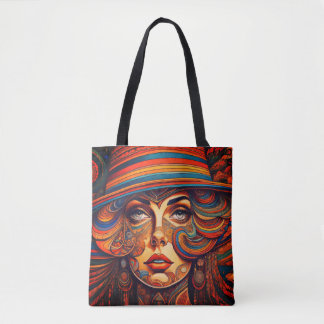Colourful Woman Face Tote Bag
