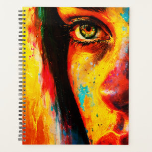 Colourful Woman Portrait Vibrant Close-Up Eye Planner