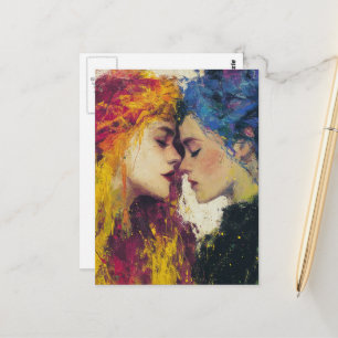 Colourful Women in Love Postcard