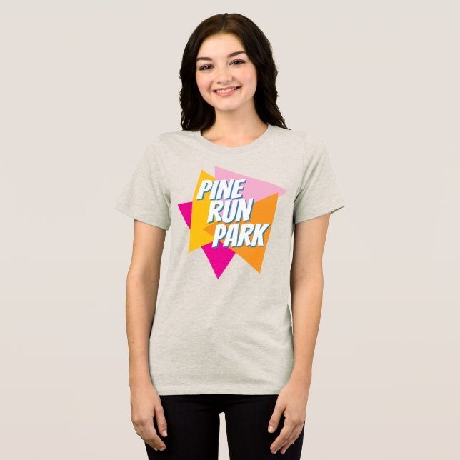 Colourful women's Pine Run Park tee (Front Full)