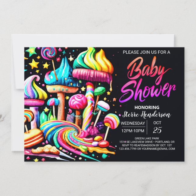 Colourful Wonderland Baby Shower Invitation (Front)