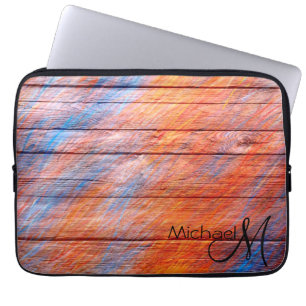 Colourful Wood Abstract Painting #9 Laptop Sleeve