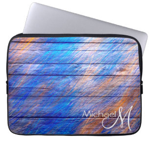 Colourful Wood Abstract Painting Laptop Sleeve