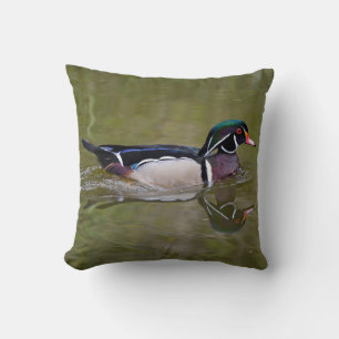 Colourful wood duck cushion