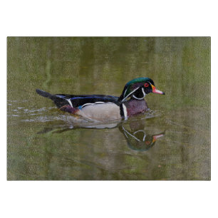 Colourful wood duck cutting board