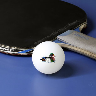 Colourful Wood Duck Water Lily Wildlife Blue Ping Pong Ball
