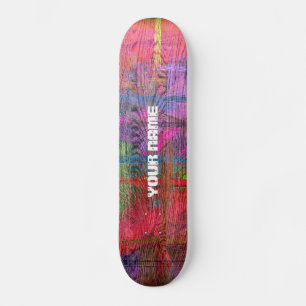 Colourful Wood Grain #3 Skateboard