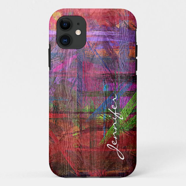Colourful Wood Grain Case-Mate iPhone Case (Back)