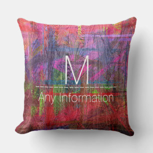 Colourful Wood Grain Monogram Cushion