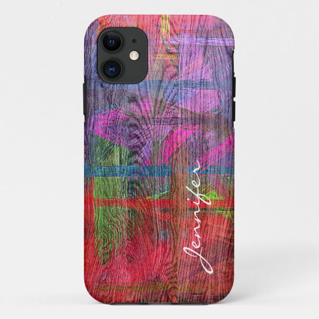 Colourful Wood Grain Texture Case-Mate iPhone Case (Back)