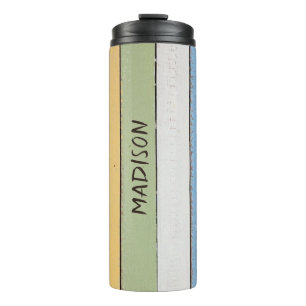 Colourful Wood Planks custom name tumbler