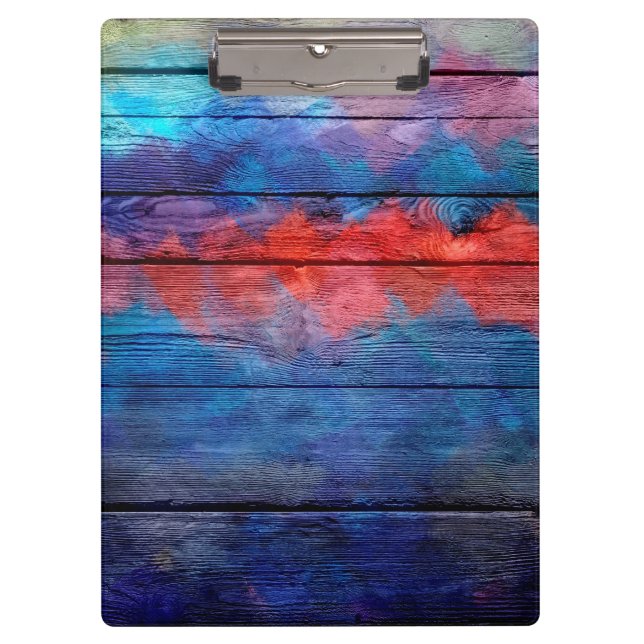 Colourful Wood Vintage #2 Clipboard (Front)