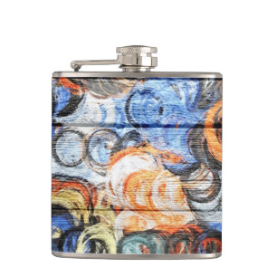 Colourful Wood Vintage Hip Flask