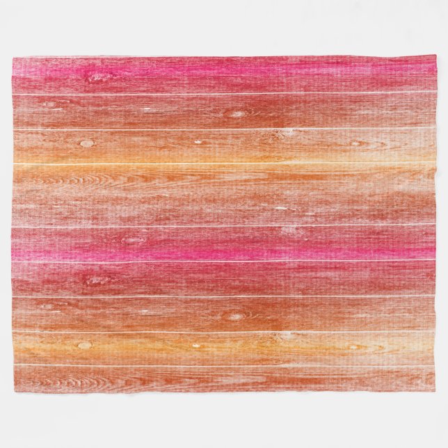 colourful wood wall fleece blanket (Front (Horizontal))