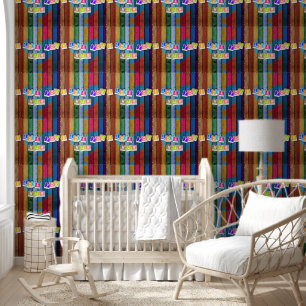 Colourful Wooden Boards with Text - I Love You Mum Wallpaper