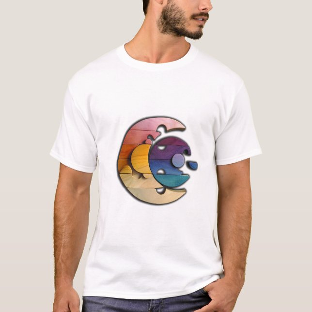  Colourful Wooden Puzzle Circle T-Shirt (Front)