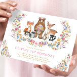 Colourful Woodland Animals Garden Flowers Birthday Invitation<br><div class="desc">Featuring a playful blend of colourful wildflowers and charming woodland creatures,  this invitation is sure to transport you to a magical place. The modern typography adds a touch of elegance,  while the vibrant colours create a lively and joyful atmosphere.</div>