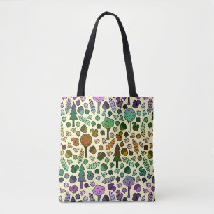 Colourful Woodland Creatures Tote Bag