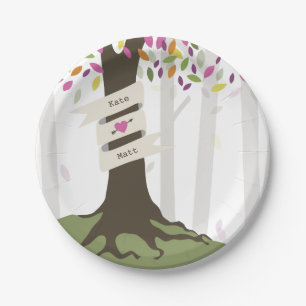Colourful Woodland Wedding Paper Plate