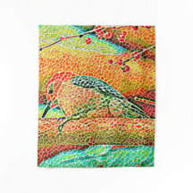 Colourful Woodpecker in Tree Faux Mosaic
