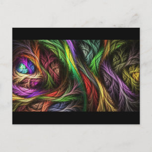 Colourful Wool-Effect Pattern Postcard