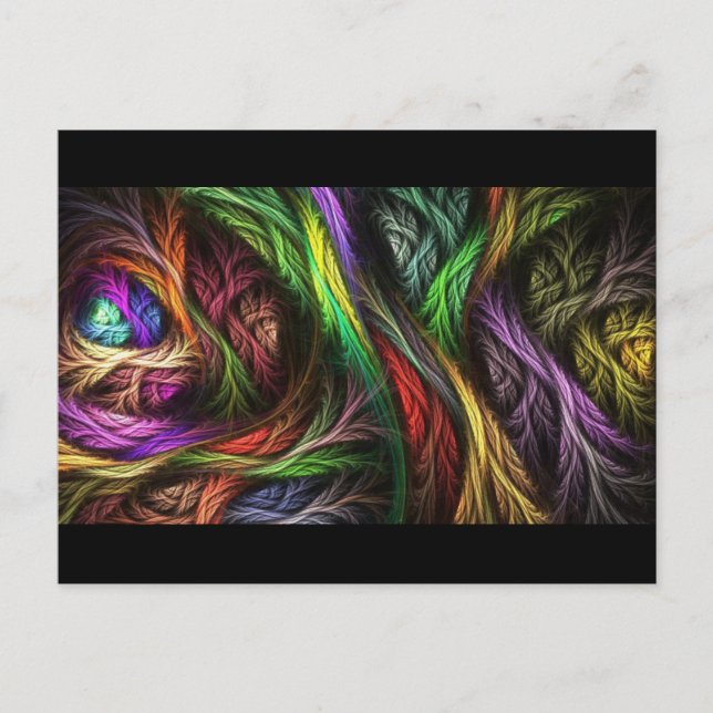 Colourful Wool-Effect Pattern Postcard (Front)