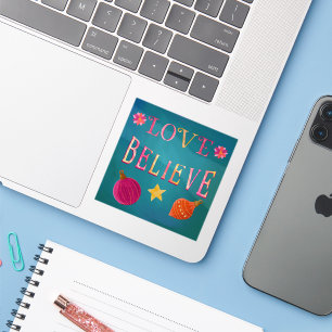 Colourful Word Art Inspiration Love Believe