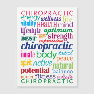 Colourful Word Collage Chiropractic Magnet