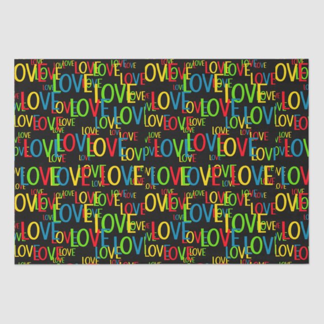 Colourful Words Of Love Tissue Paper (Front)