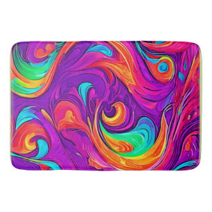 Colourful World: Flowy Patterns Bath Mat