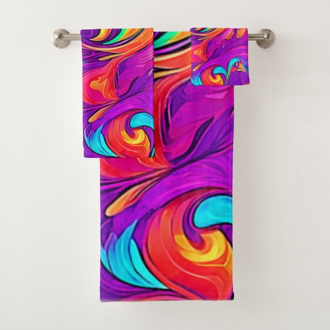 Colourful World: Flowy Patterns Bath Towel Set (Insitu)
