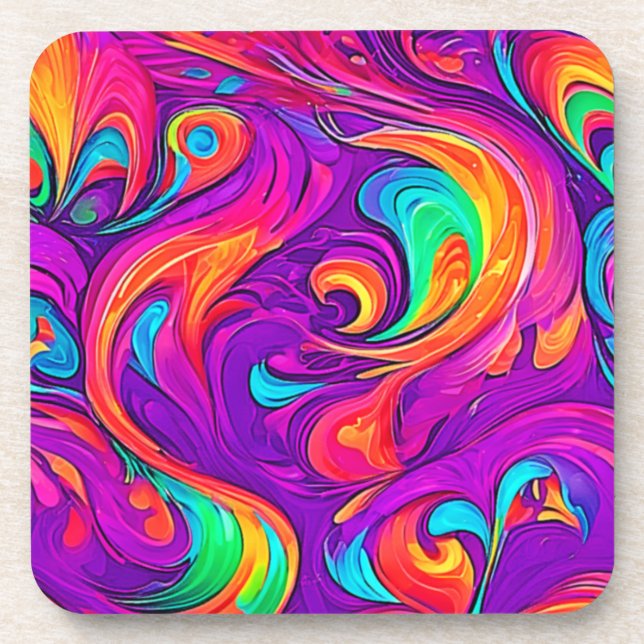 Colourful World: Flowy Patterns Coaster (Front)