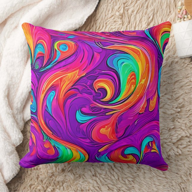 Colourful World: Flowy Patterns Cushion (Blanket)