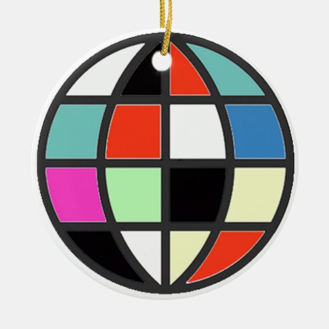 colourful world globe ceramic ornament (Front)
