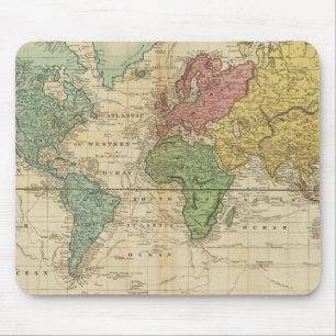 Colourful World Map Mouse Pad