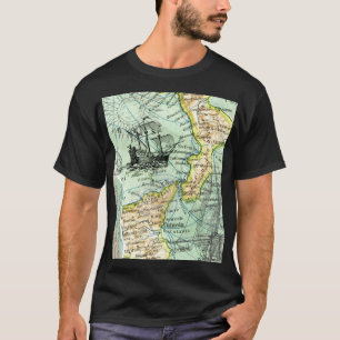 Colourful World Map Pirate Treasure Passport Trave T-Shirt