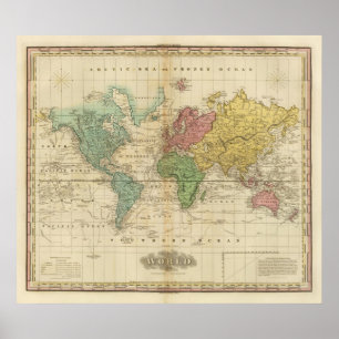Colourful World Map Poster