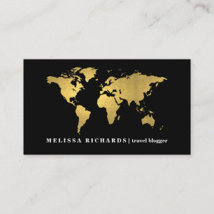 Colourful World Map Travel Blog Business Card