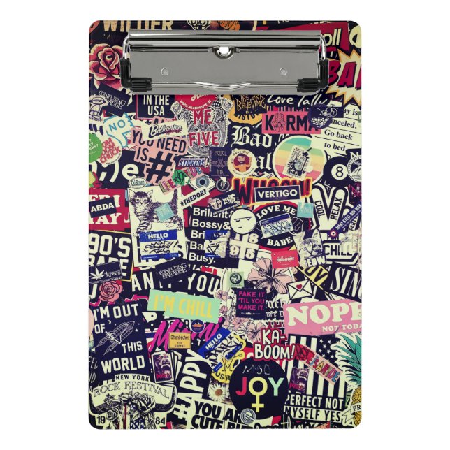 Colourful world of stickers  mini clipboard (Front)