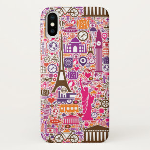 Colourful World Pattern iPhone X Case