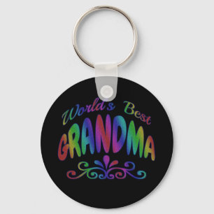 Colourful World's Best Grandma Key Ring