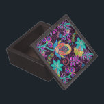 Colourful Worm Tones Retro Flowers Pattern Keepsake Box<br><div class="desc">Colourful glass beads retro floral design. Available on other products and by request on any products offered by Zazzle.</div>