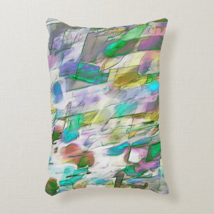 Colourful worn, fray between matte and satin decorative cushion