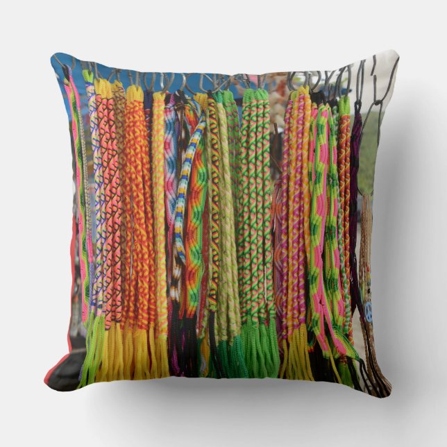 Colourful Woven Bracelets Design Cushion (Front)