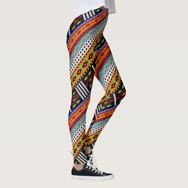 Colourful Woven Design Leggings (Right)