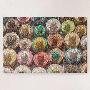 Colourful Woven Hats Jigsaw Puzzle
