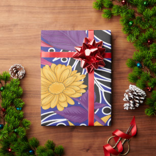 Colourful wrapping paper featuring creative floral