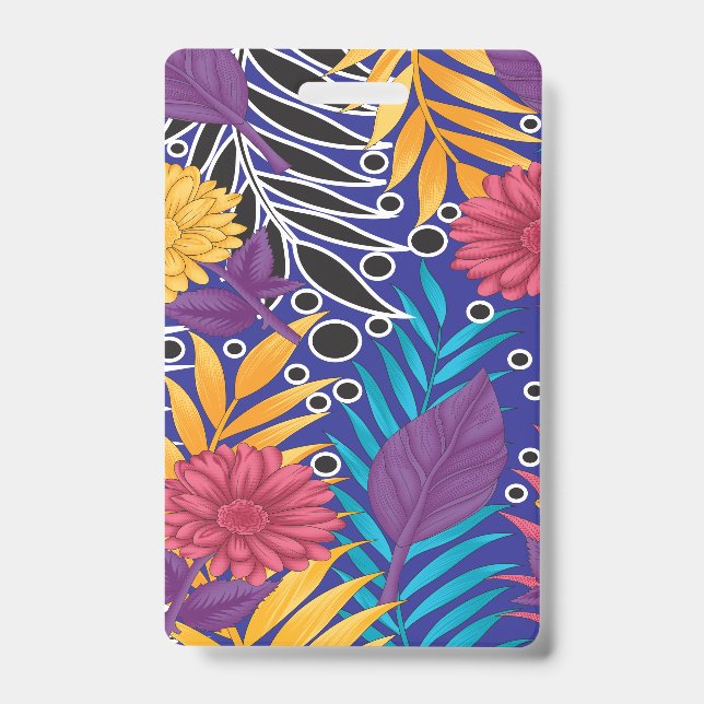 Colourful wrapping paper featuring creative floral ID badge (Front)