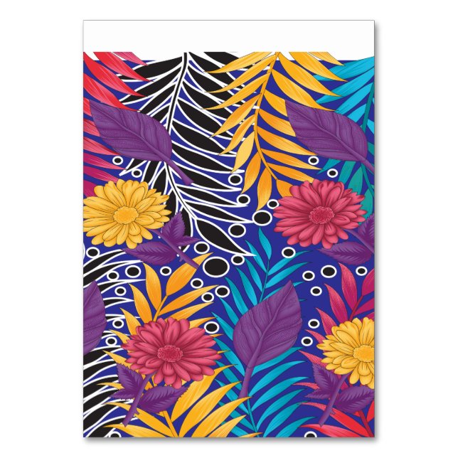 Colourful wrapping paper featuring creative floral table number (Front)